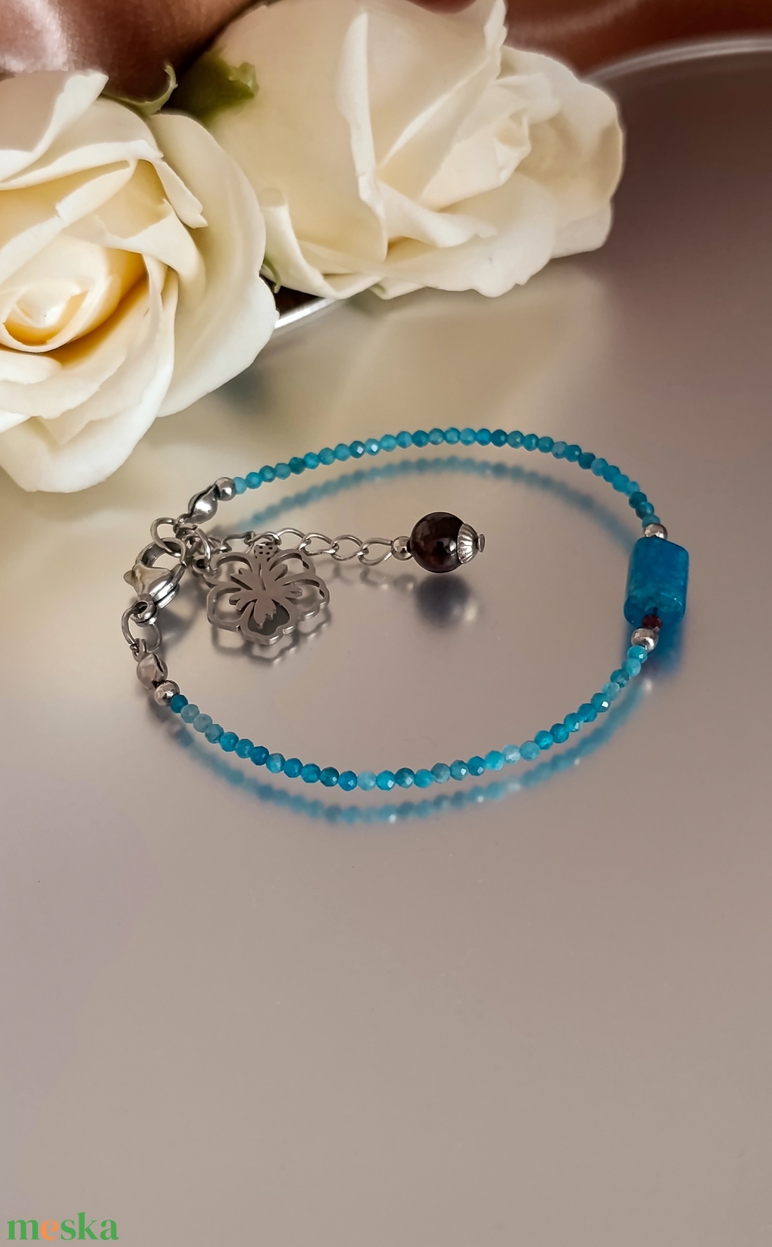 Apatit es gránát ásványkarkötő a kitartásért, tiszta irányért és belső erőért - ékszer - karkötő - ásványkarkötő - Meska.hu