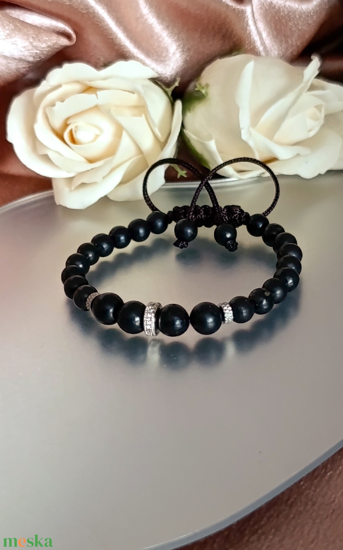 Shungit állítható női védelmező karkötő - ékszer - karkötő - ásványkarkötő - Meska.hu