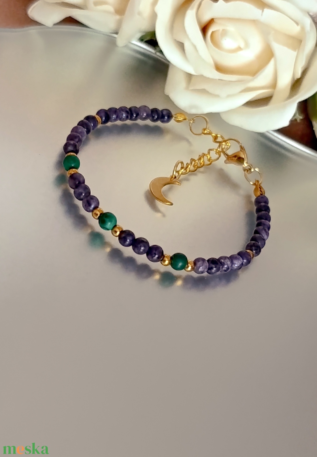 Átalakulás ásványkarkötő csaroittal és malachittal - ékszer - karkötő - ásványkarkötő - Meska.hu