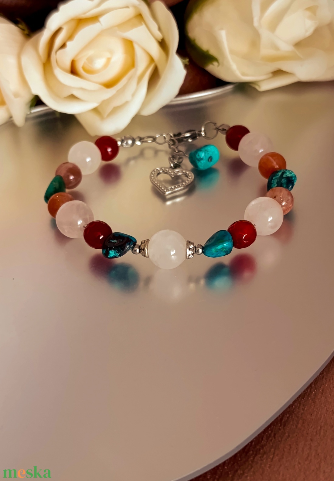 Energetizált női harmónia karkötő a szív gyógyításáért és önbizalomért  - ékszer - karkötő - ásványkarkötő - Meska.hu