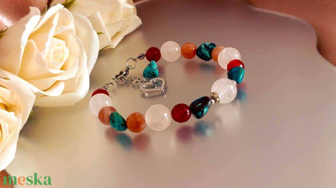 Energetizált női harmónia karkötő a szív gyógyításáért és önbizalomért  - ékszer - karkötő - ásványkarkötő - Meska.hu