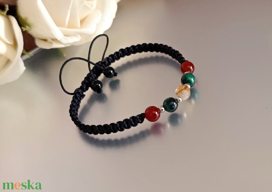 Bőség-Teremtés-Belső erő malachittal, citrinnel és karneollal  - ékszer - karkötő - ásványkarkötő - Meska.hu