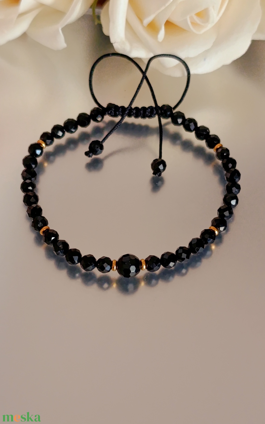 Védelmező fekete turmalin ásványkarkötő - ékszer - karkötő - ásványkarkötő - Meska.hu
