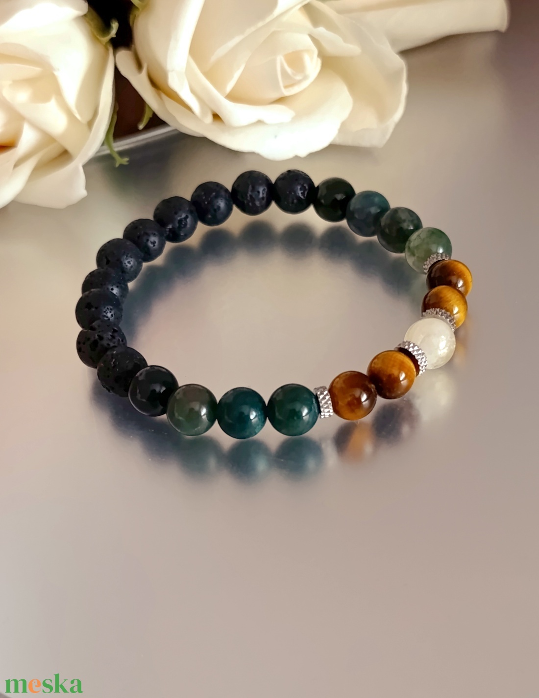 Erő, fókusz, bőség ásvány karkötő - ékszer - karkötő - gyöngyös karkötő - Meska.hu