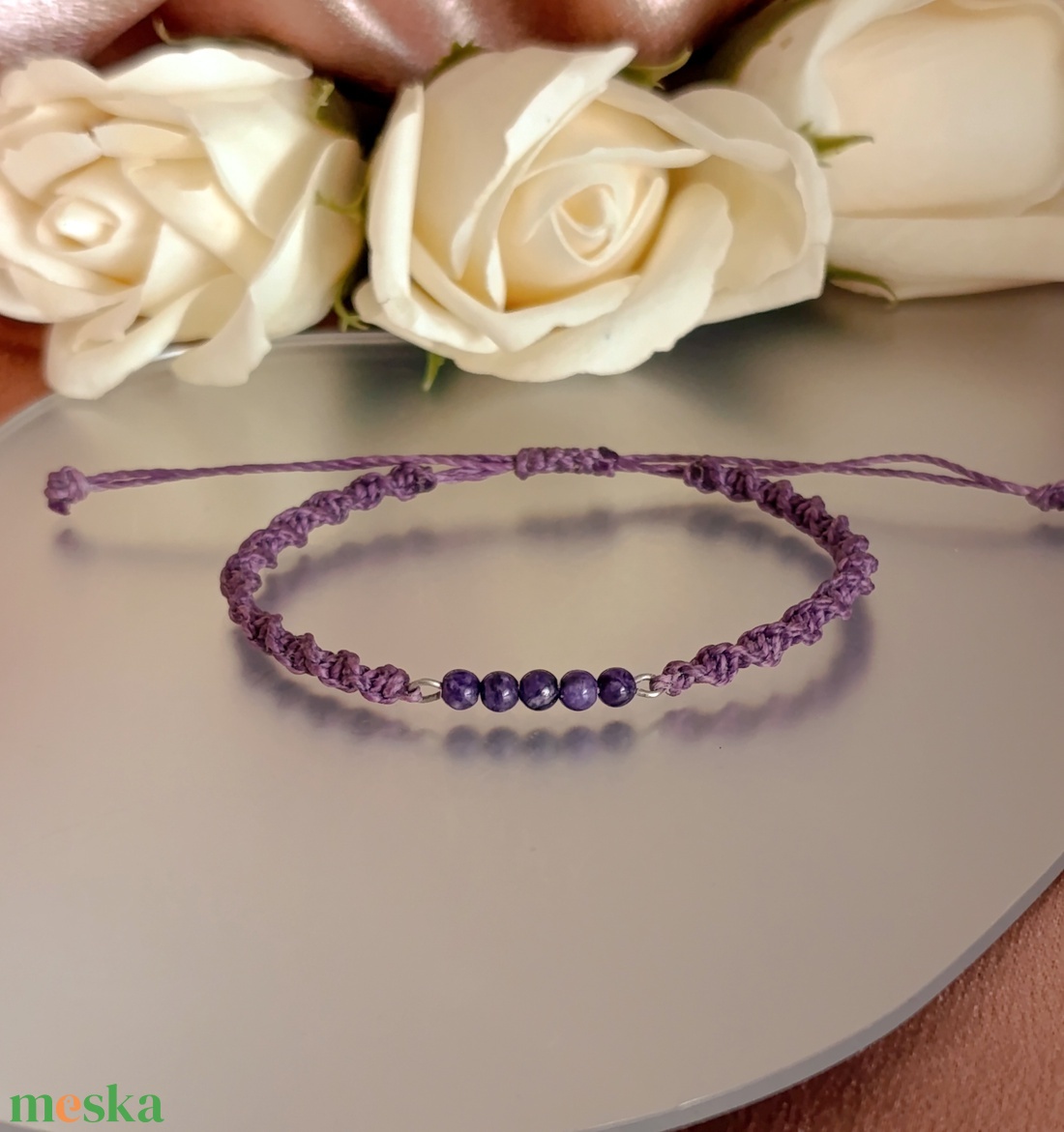 Átalakulás csaroit csomózott, állítható karkötő - ékszer - karkötő - fonott karkötő - Meska.hu