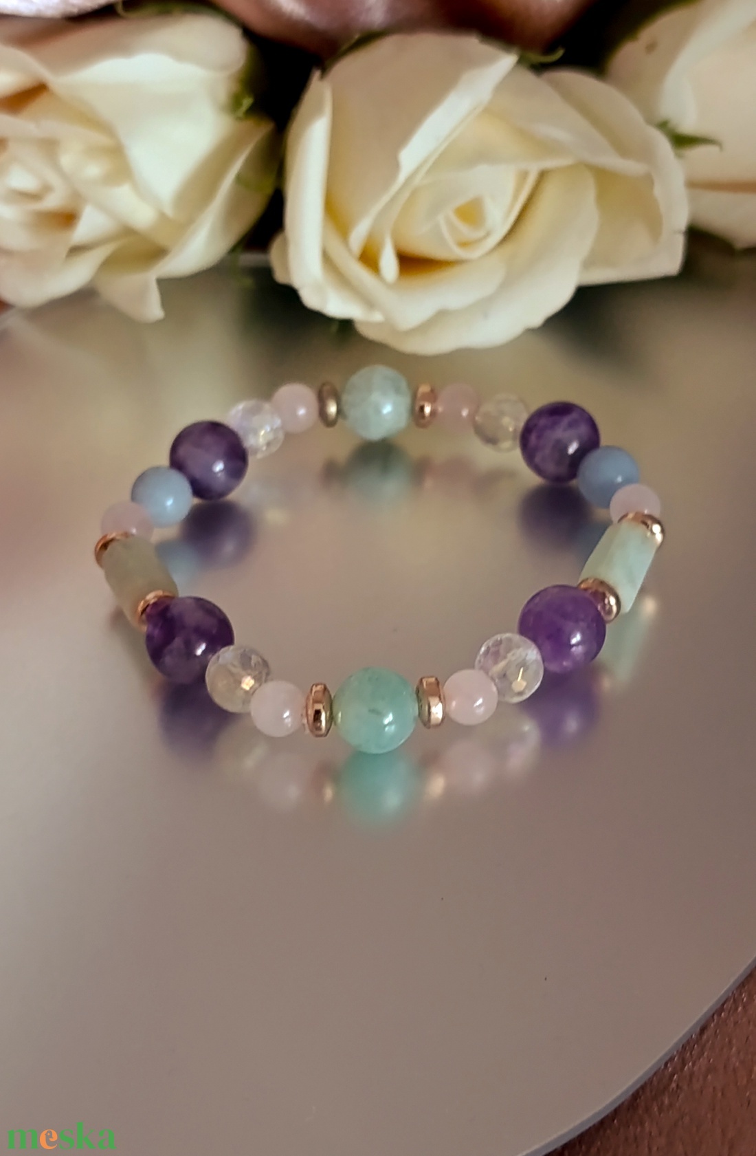 Felsőbb tudatosság - angyali kapcsolódást segítő ásványkarkötő - ékszer - karkötő - ásványkarkötő - Meska.hu