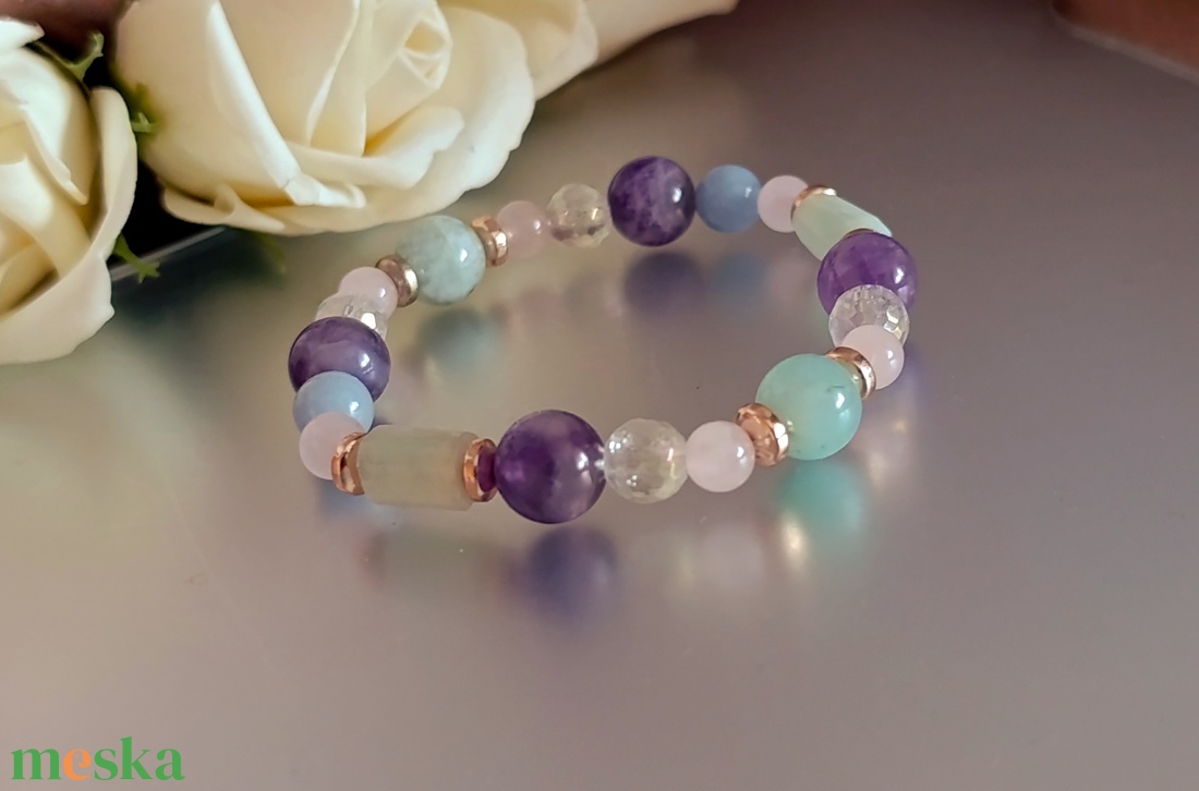 Felsőbb tudatosság - angyali kapcsolódást segítő ásványkarkötő - ékszer - karkötő - ásványkarkötő - Meska.hu