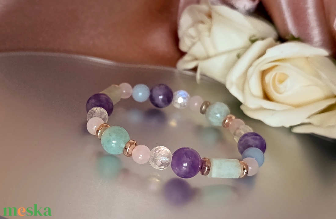 Felsőbb tudatosság - angyali kapcsolódást segítő ásványkarkötő - ékszer - karkötő - ásványkarkötő - Meska.hu