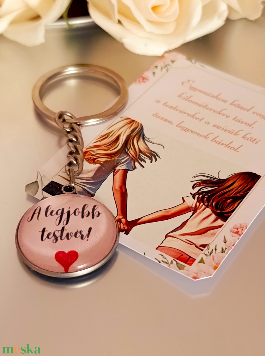 A legjobb testvér üveglencsés kulcstartó kísérő kártyával - táska & tok - kulcstartó & táskadísz - kulcstartó - Meska.hu