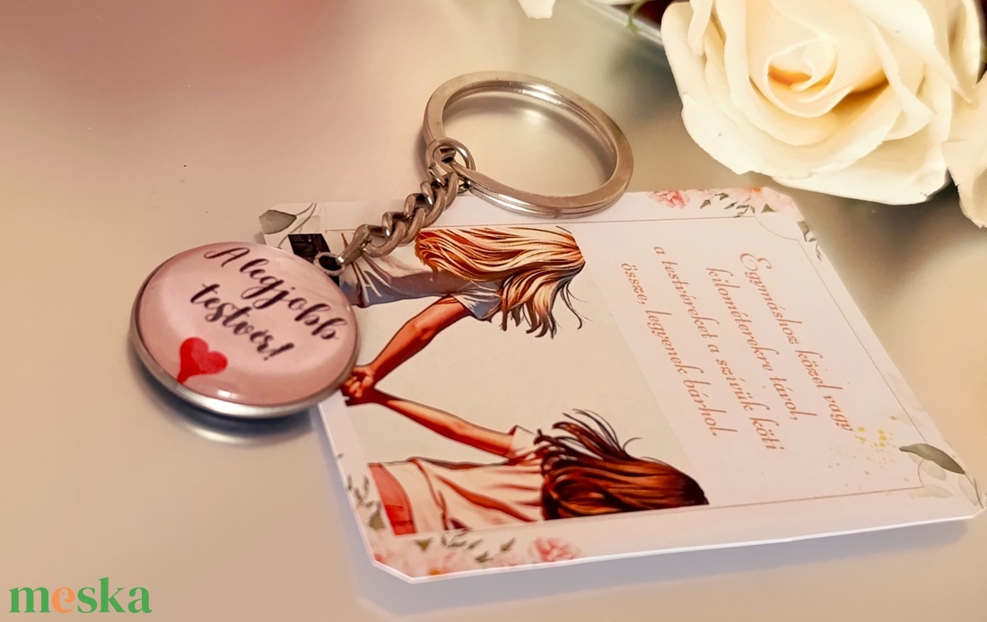 A legjobb testvér üveglencsés kulcstartó kísérő kártyával - táska & tok - kulcstartó & táskadísz - kulcstartó - Meska.hu