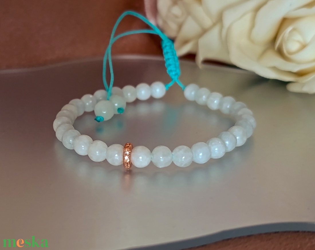 Angyali vezetés cölesztin állítható ásványkarkötő - ékszer - karkötő - ásványkarkötő - Meska.hu