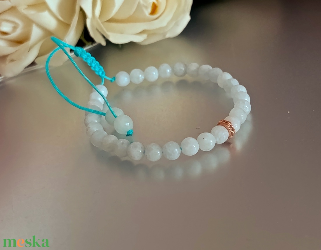 Angyali vezetés cölesztin állítható ásványkarkötő - ékszer - karkötő - ásványkarkötő - Meska.hu