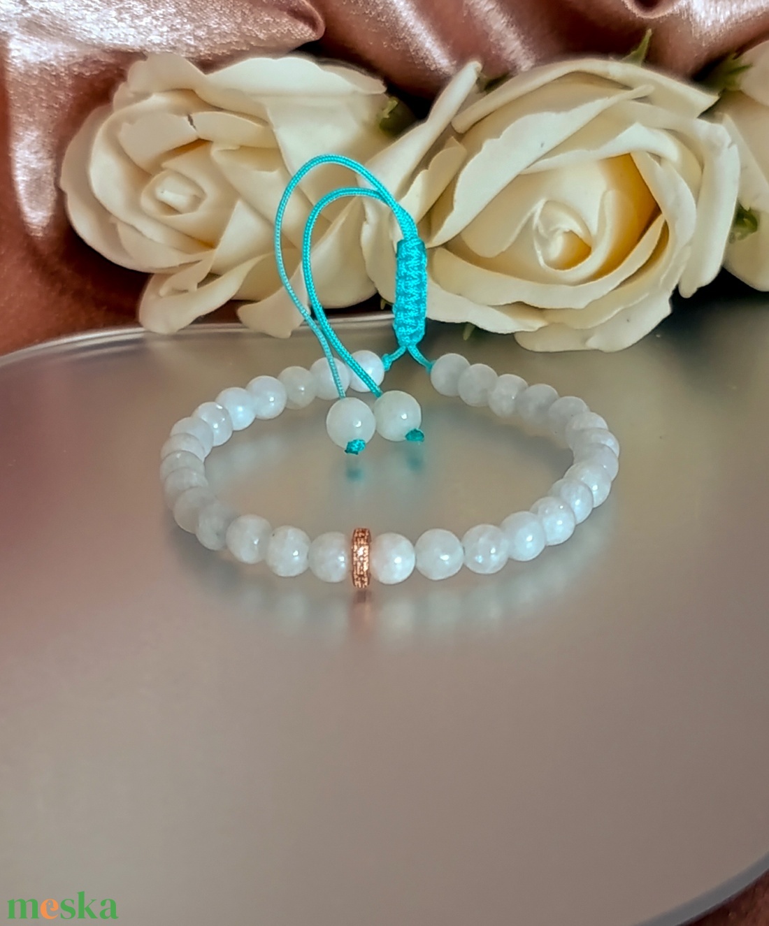 Angyali vezetés cölesztin állítható ásványkarkötő - ékszer - karkötő - ásványkarkötő - Meska.hu