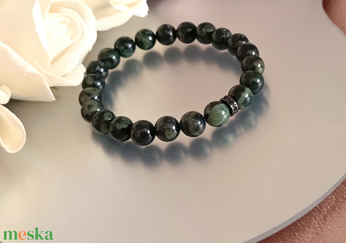 Stabilitás - biztonság - nyugalom kambaba jáspis férfi ásványkarkötő - ékszer - karkötő - ásványkarkötő - Meska.hu