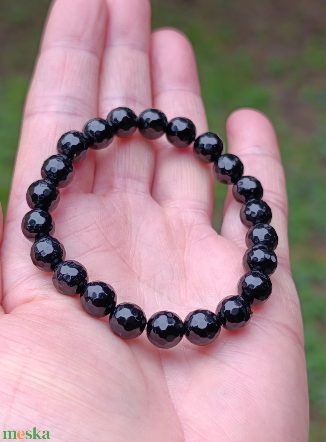 Védelmező fekete obszidián ásványkarkötő - ékszer - karkötő - ásványkarkötő - Meska.hu