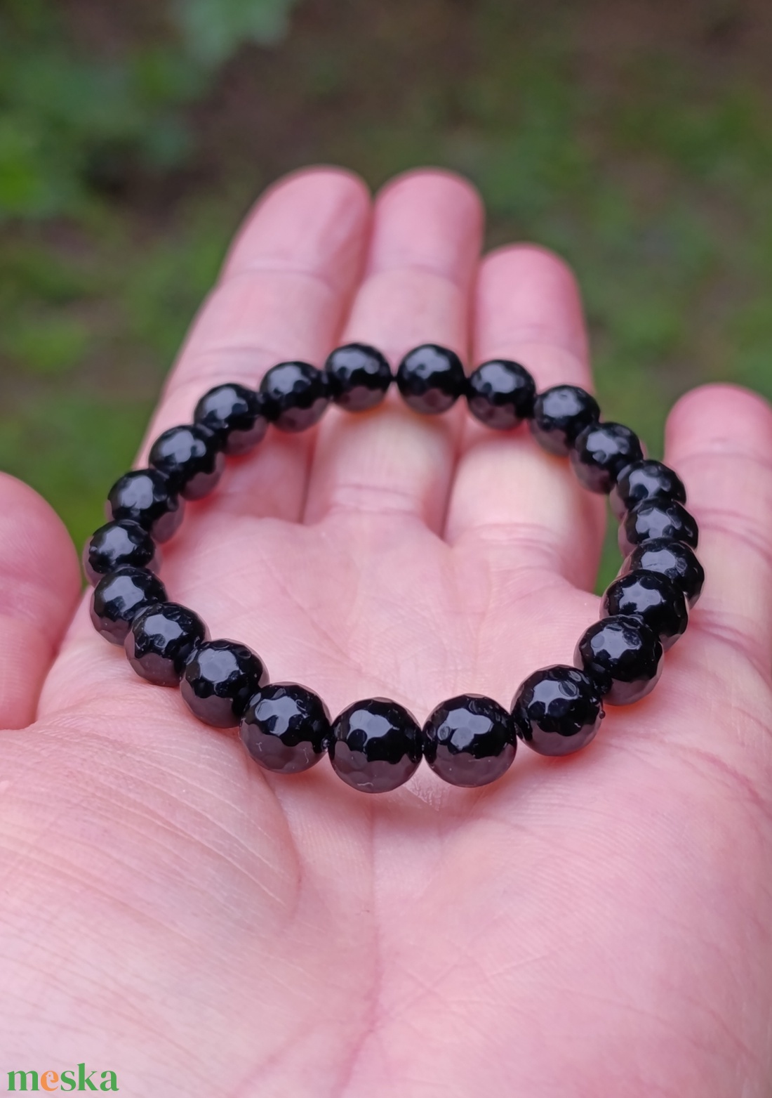 Védelmező fekete obszidián ásványkarkötő - ékszer - karkötő - ásványkarkötő - Meska.hu