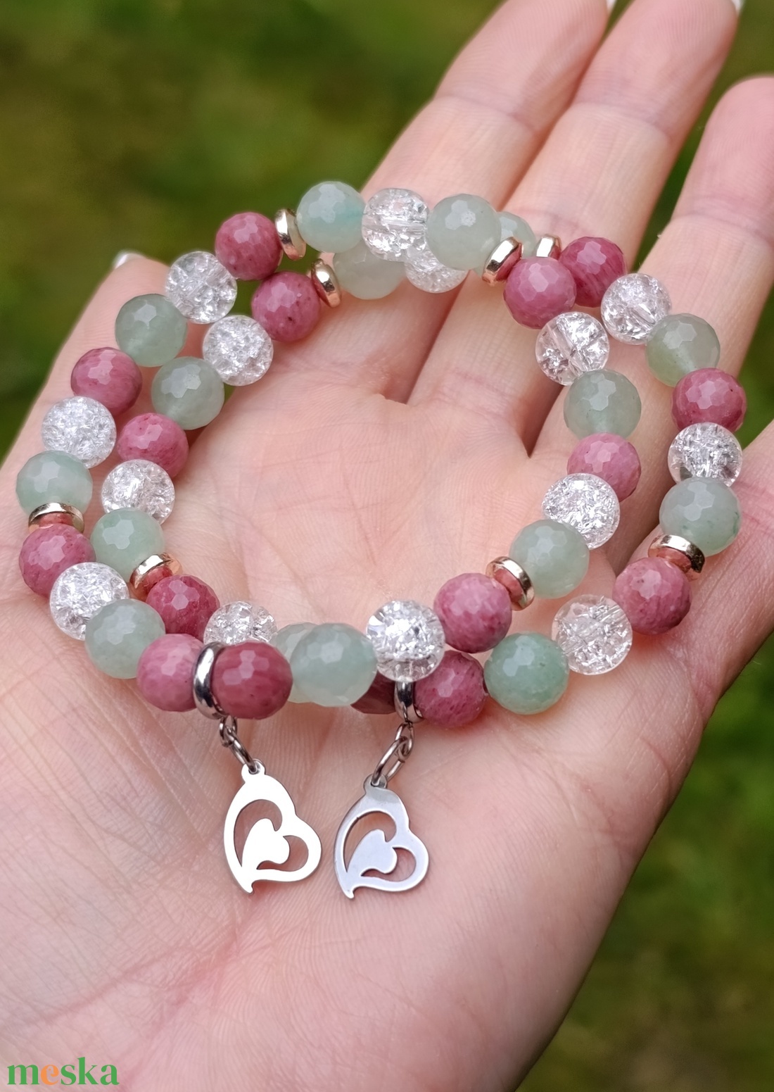 Anya�lánya ásványkarkötő szett � szeretet, kapcsolat és harmónia  - ékszer - karkötő - ásványkarkötő - Meska.hu