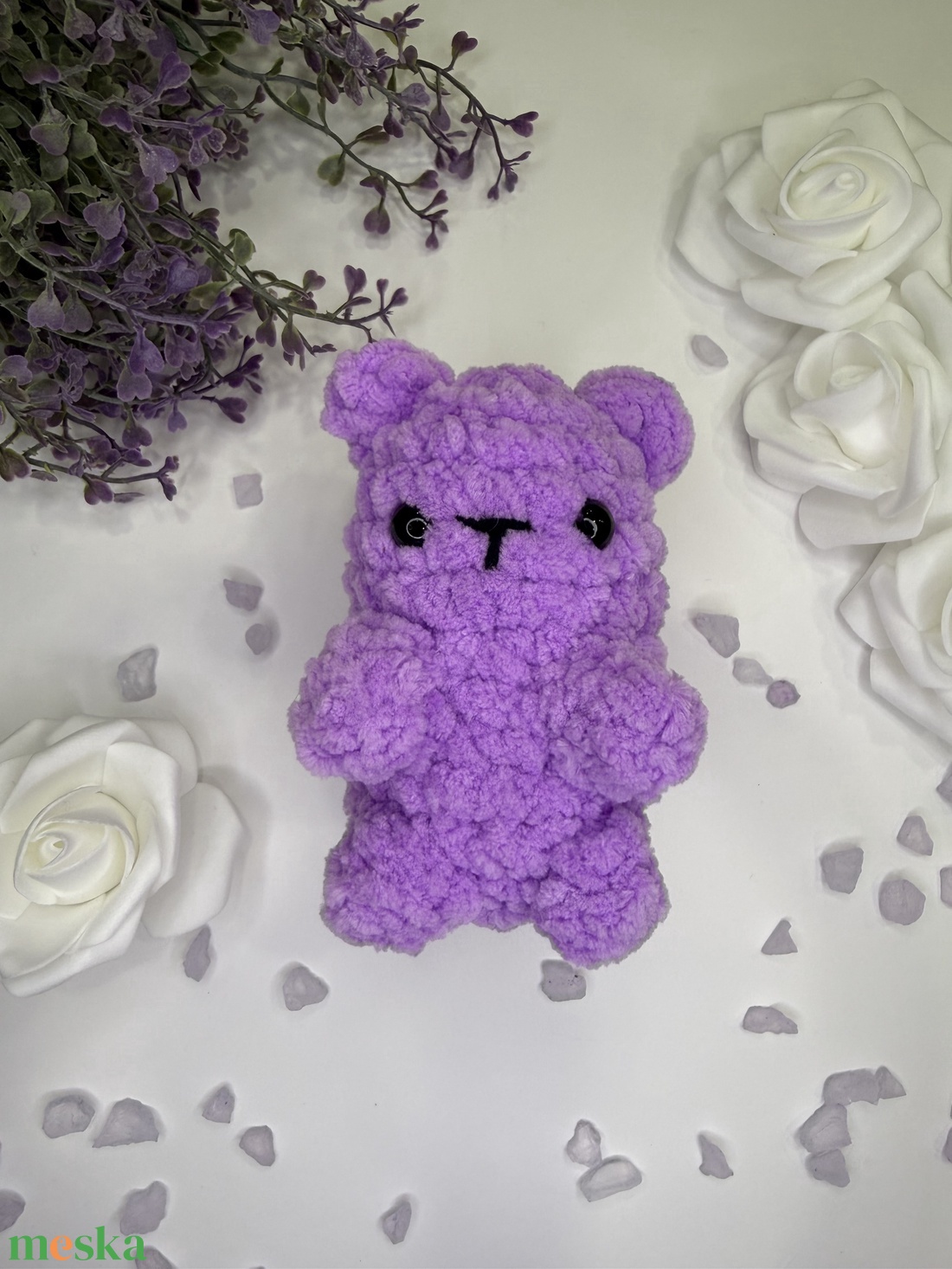 Plüssmaci - horgolt amigurumi plüssjáték gyerekeknek lila színben - játék & sport - plüssállat & játékfigura - maci - Meska.hu