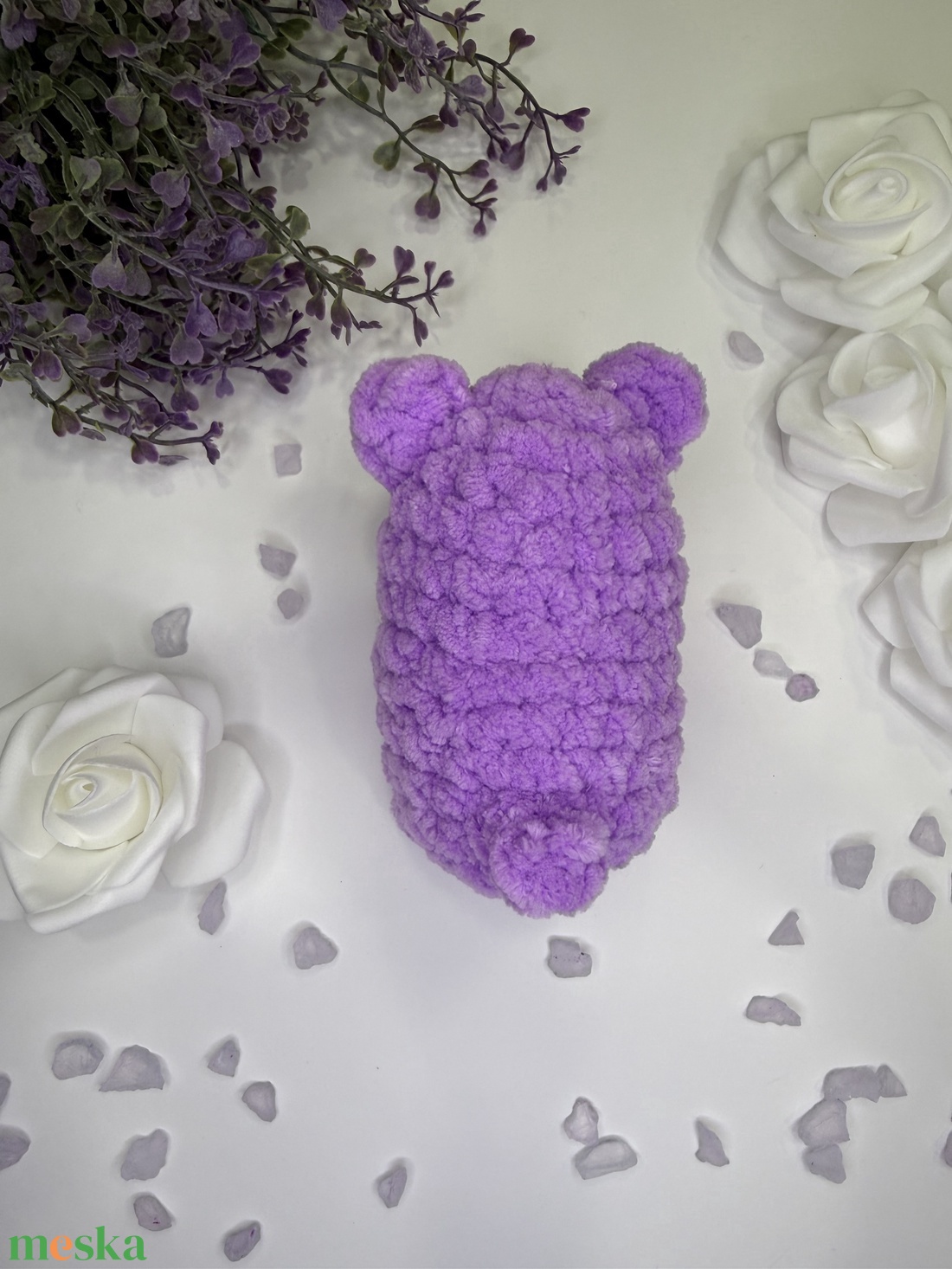 Plüssmaci - horgolt amigurumi plüssjáték gyerekeknek lila színben - játék & sport - plüssállat & játékfigura - maci - Meska.hu