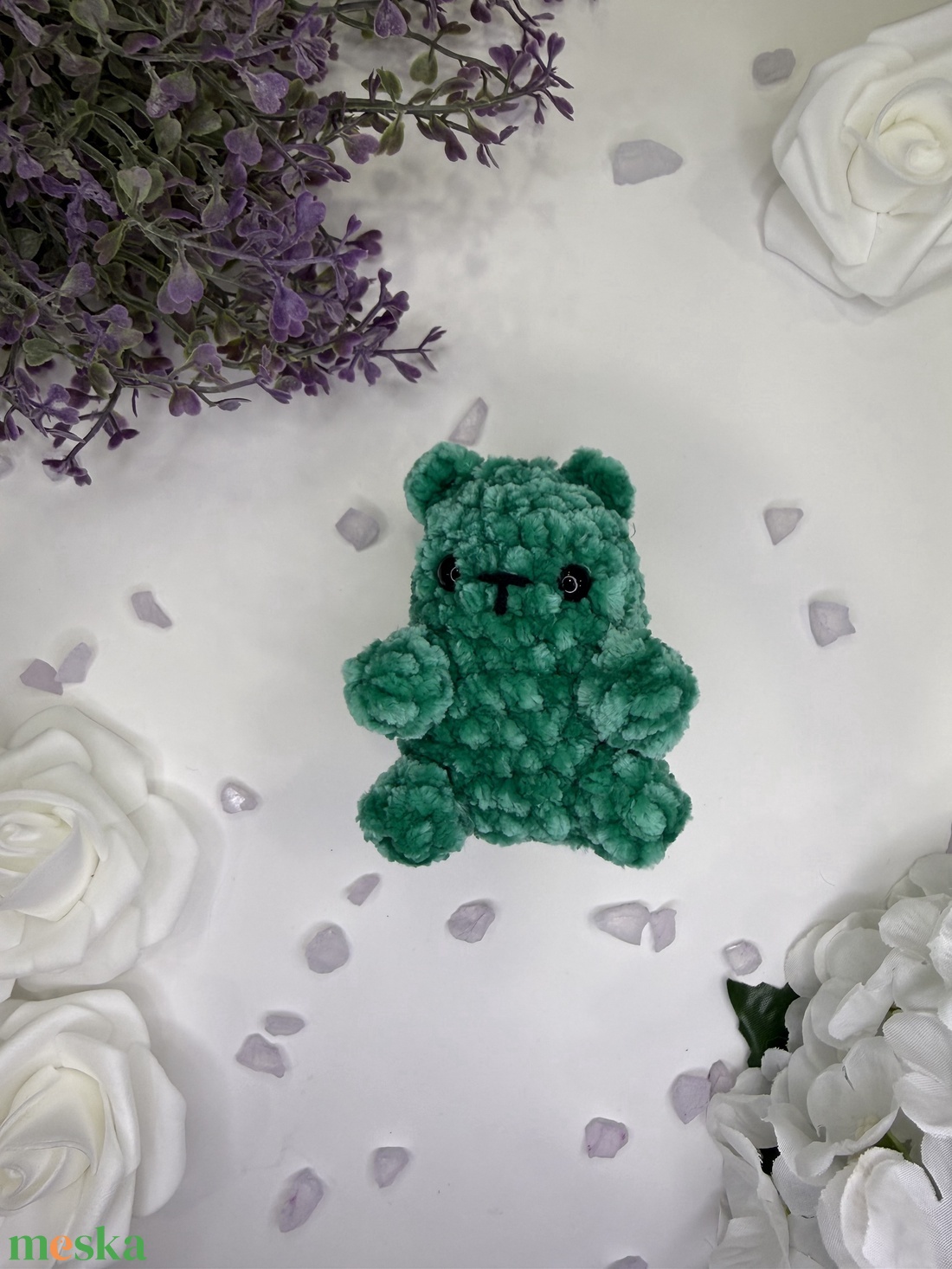 Plüssmaci - zöld amigurumi horgolt plüssjáték - játék & sport - plüssállat & játékfigura - maci - Meska.hu