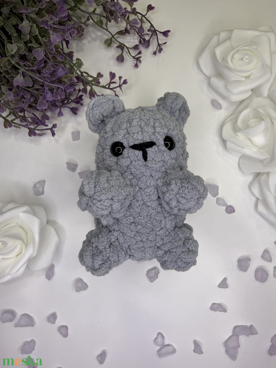 Plüssmaci - szürke amigurumi plüssjáték gyerekeknek  - játék & sport - plüssállat & játékfigura - maci - Meska.hu