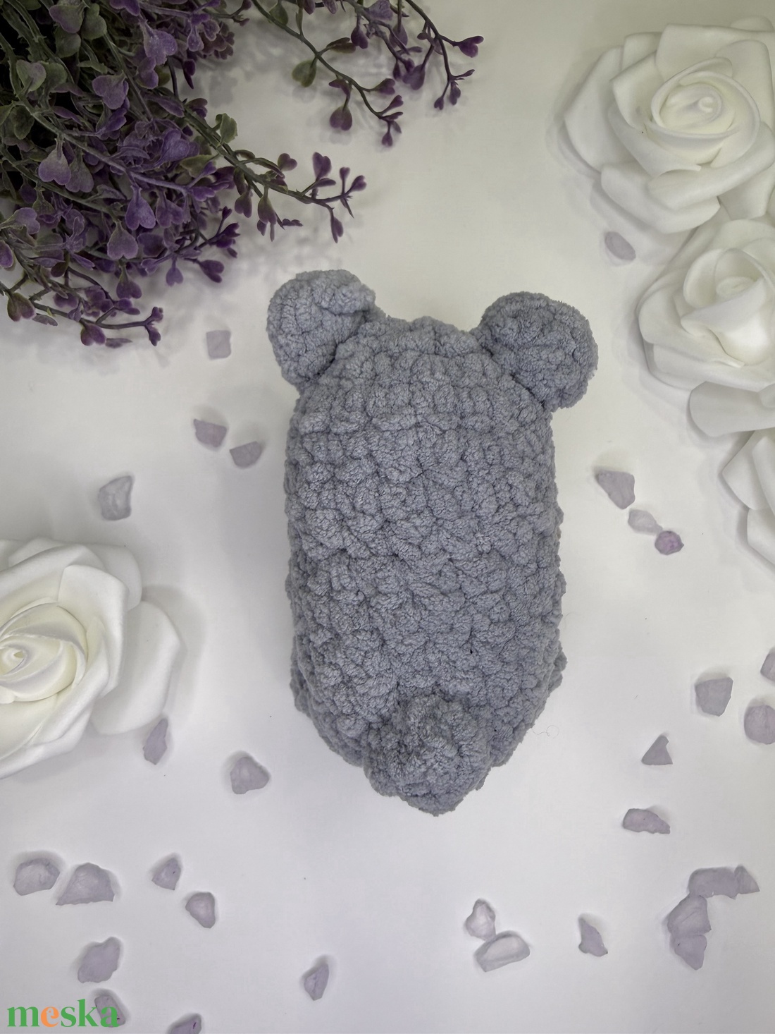 Plüssmaci - szürke amigurumi plüssjáték gyerekeknek  - játék & sport - plüssállat & játékfigura - maci - Meska.hu