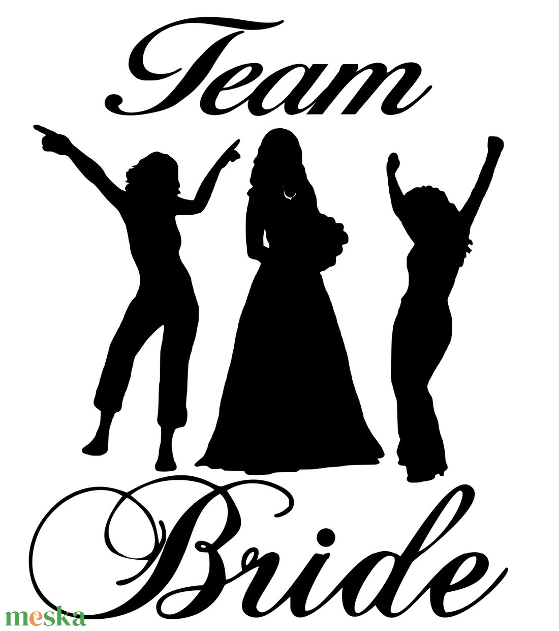 Vasalóval felvasalható Team Bride PÓLÓminta, személyes  ajándék, névnapi ajándék - otthon & életmód - papír, írószer - matrica, matrica csomag - Meska.hu