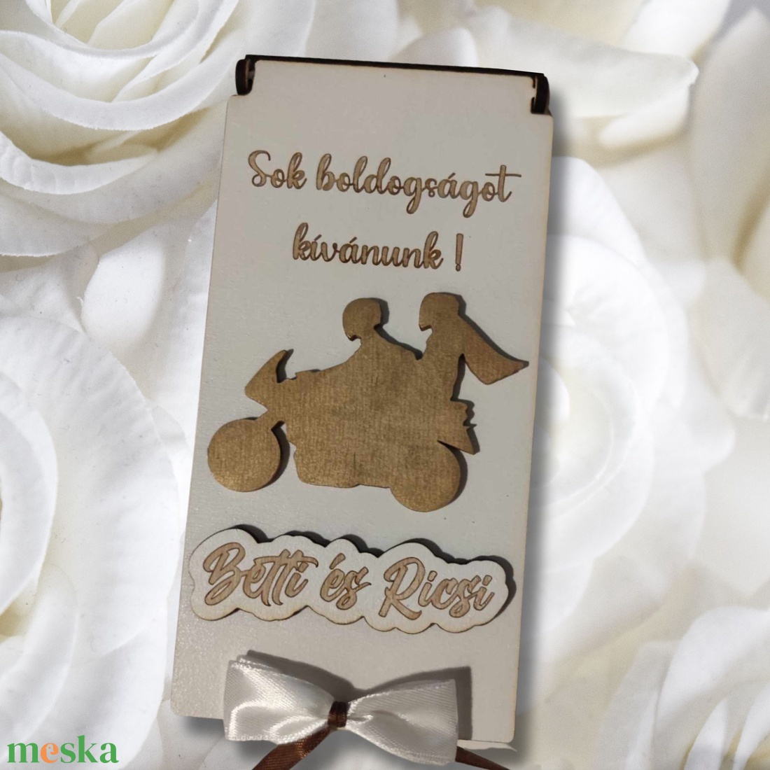 Esküvői pénzátadó dobozka a motoros mintával - esküvő - emlék & ajándék - nászajándék - pénzátadó doboz - Meska.hu