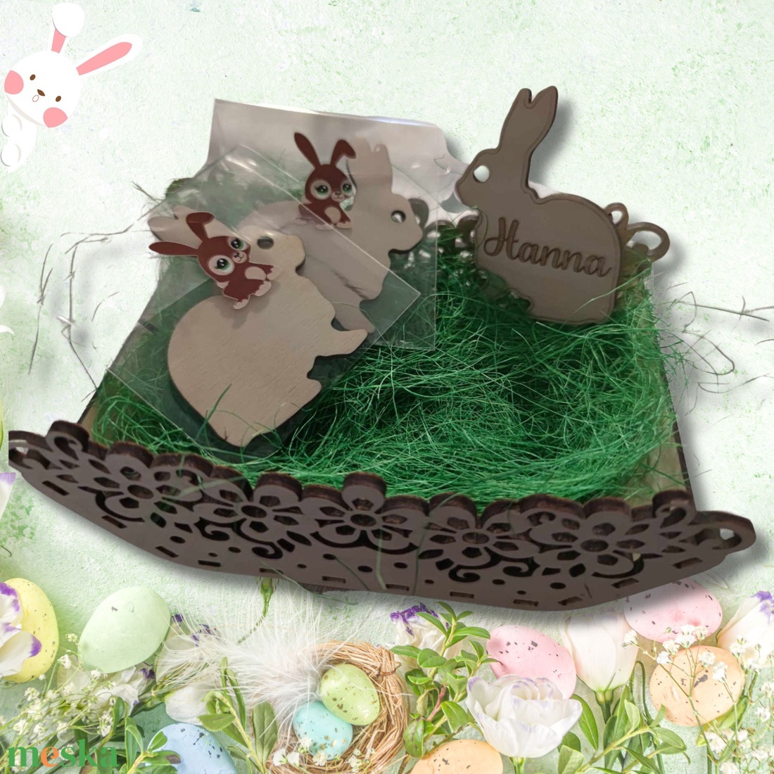 Húsvéti ülő nyuszi csoportok részére  - otthon & életmód - dekoráció - dísztárgy - Meska.hu