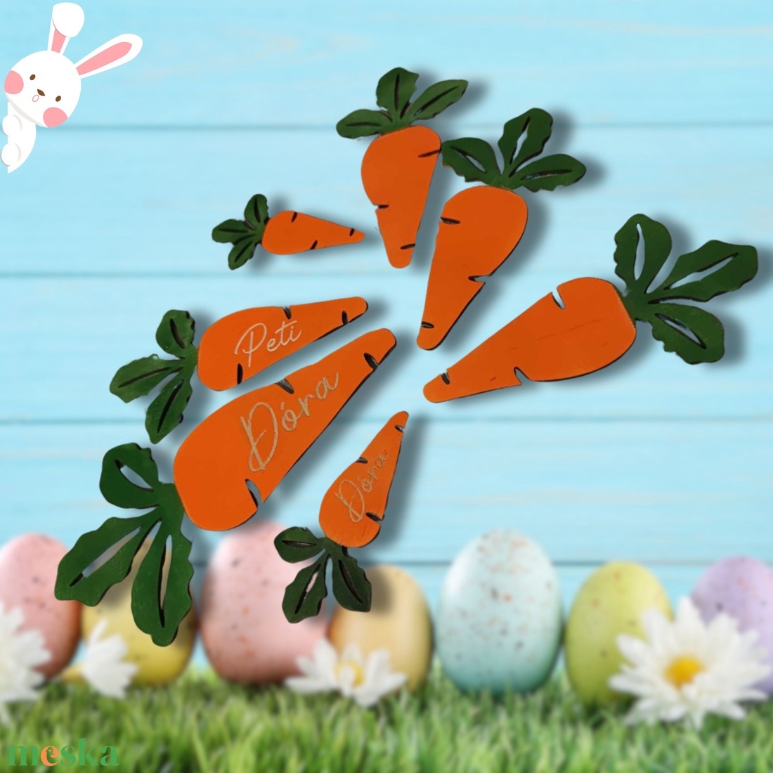 Húsvéti répa színesben névre gravírozva - otthon & életmód - dekoráció - dísztárgy - Meska.hu