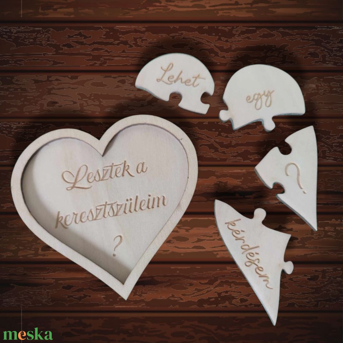 Keresztszülő felkérő szív puzzle párnak - esküvő - dekoráció - tábla & jelzés - Meska.hu Keresztszülő felkérő szív puzzle párnak - esküvő - dekoráció - tábla & jelzés - Meska.hu