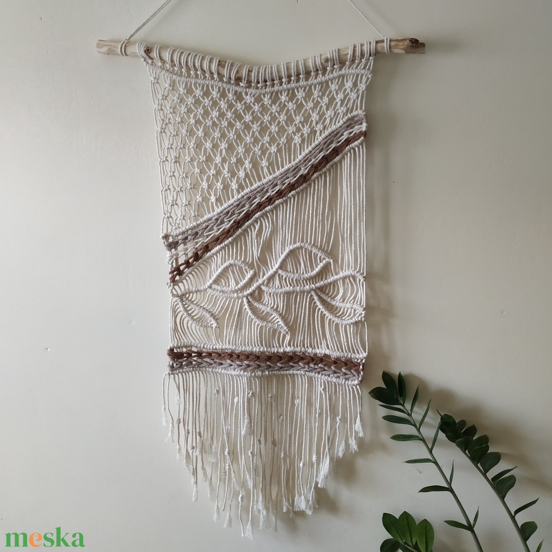 Makramé falikép, falidísz - otthon & életmód - dekoráció - fali és függő dekoráció - függődísz - Meska.hu