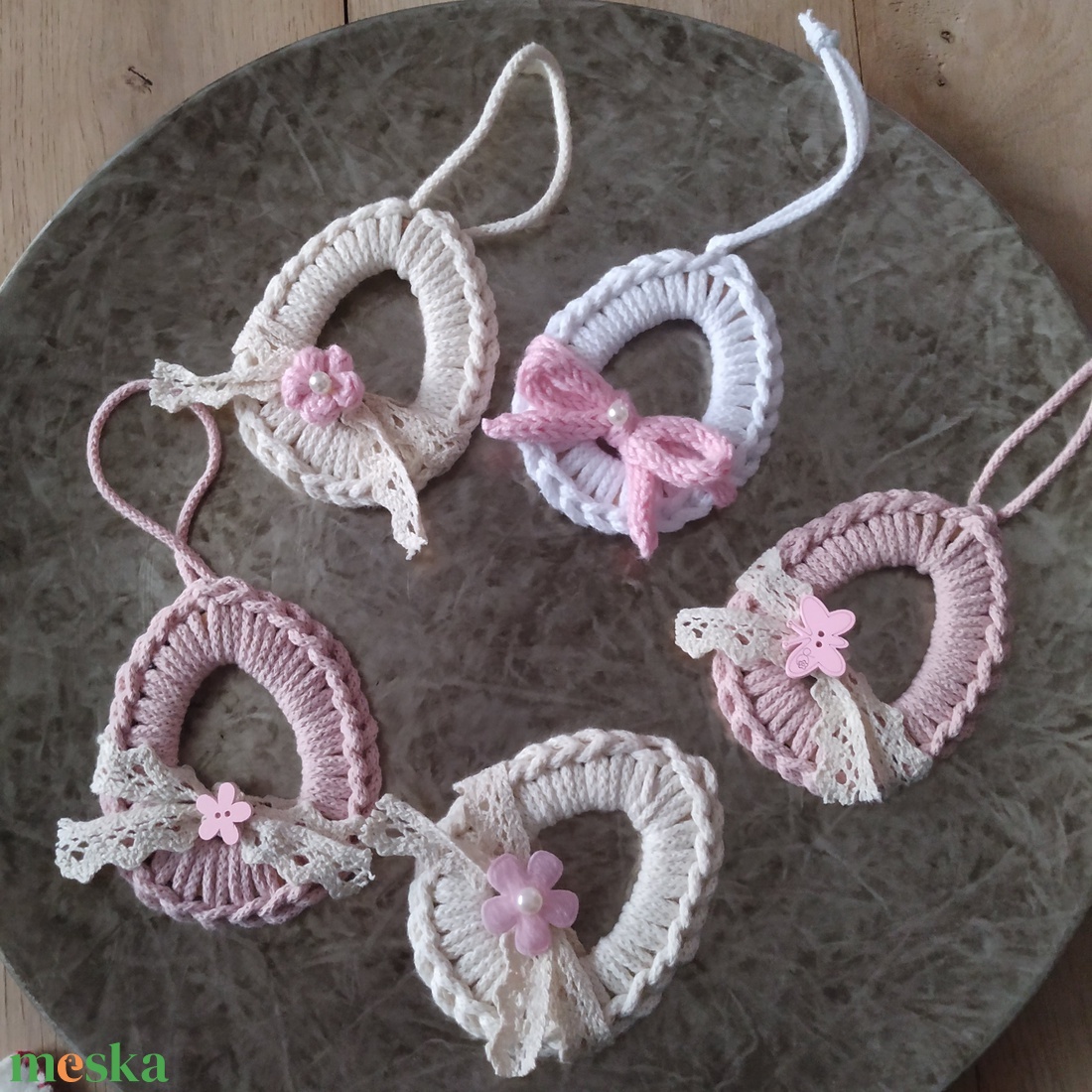 Makramé horgolt húsvéti tojás tojások - otthon & életmód - dekoráció - fali és függő dekoráció - függődísz - Meska.hu