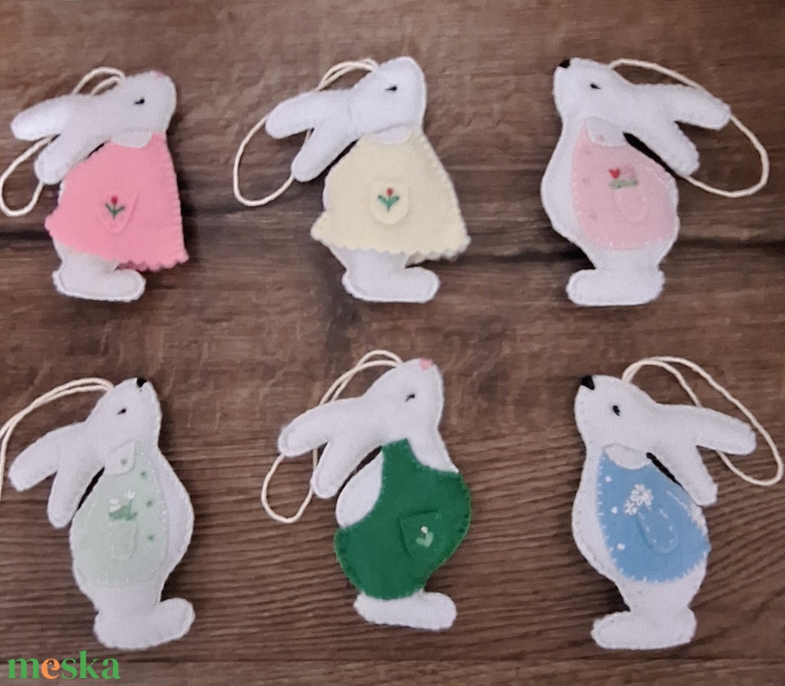 Húsvéti filc nyuszi lány, nyuszi fiú, nyuszi pár - ünnepi díszek, dekorációk - húsvéti díszek és dekorációk - Meska.hu