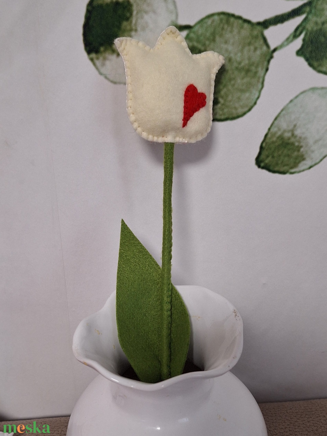 Filc tulipán. Örök tulipán. Mosolygós tulipán  - otthon & életmód - dekoráció - dísztárgy - Meska.hu