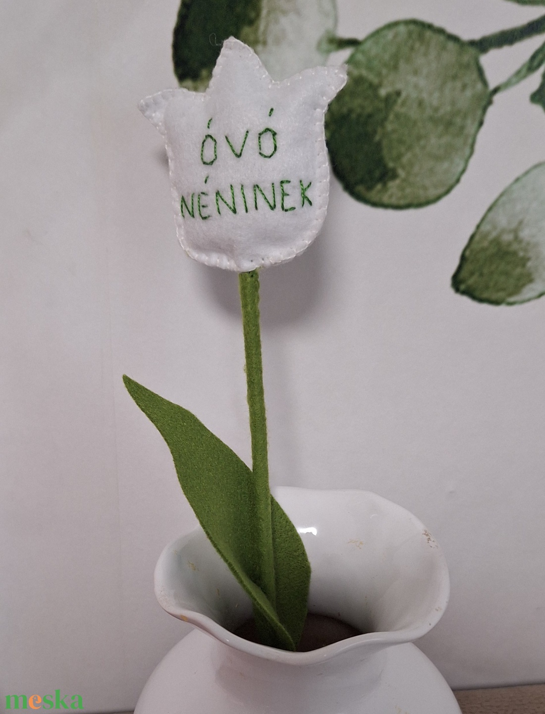 Filc tulipán. Örök tulipán. Mosolygós tulipán  - otthon & életmód - dekoráció - dísztárgy - Meska.hu