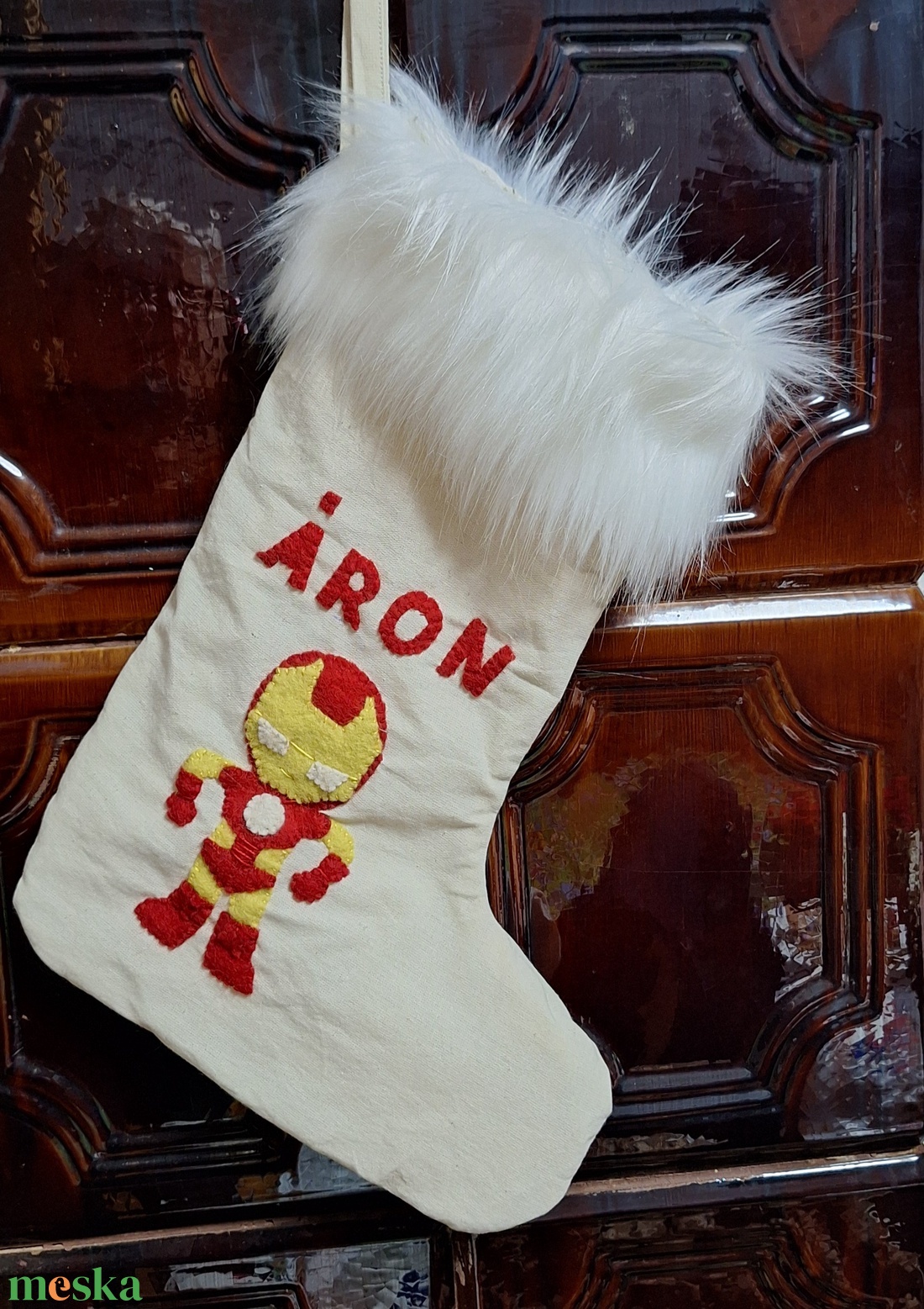 Szőrmés mintás mikulás zsák 3 db - karácsony - mikulás - mikulás zsák - Meska.hu