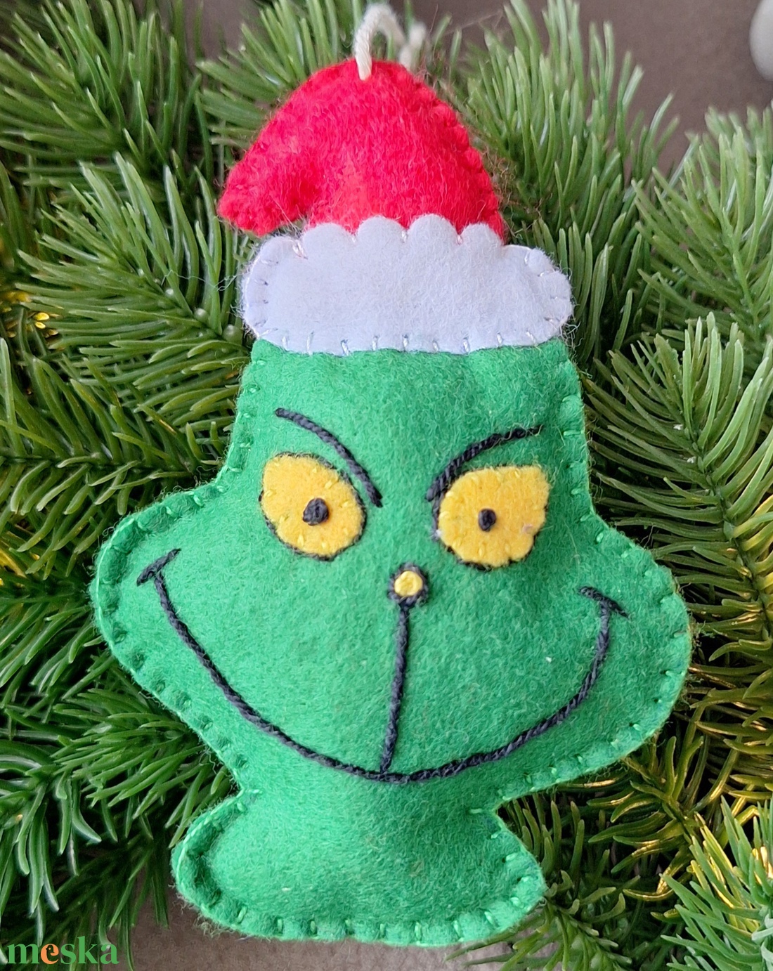 Filc grincs - karácsony - karácsonyi lakásdekoráció - karácsonyfadíszek - Meska.hu