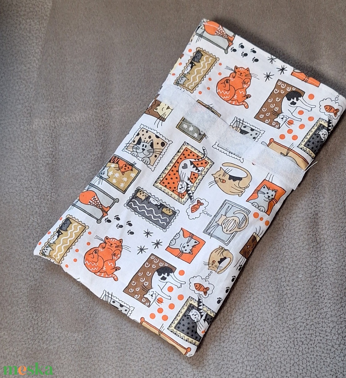 Cicás, macskás- tépőzáras uzsonnás tasak, zsák - táska & tok - uzsonna- & ebéd tartó - szendvics csomagoló - Meska.hu