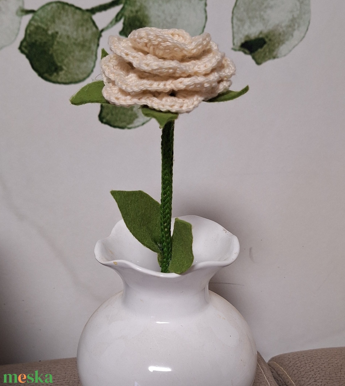 Horgolt örök rózsa. - otthon & életmód - virágdekoráció - virágok - szálas virág - Meska.hu