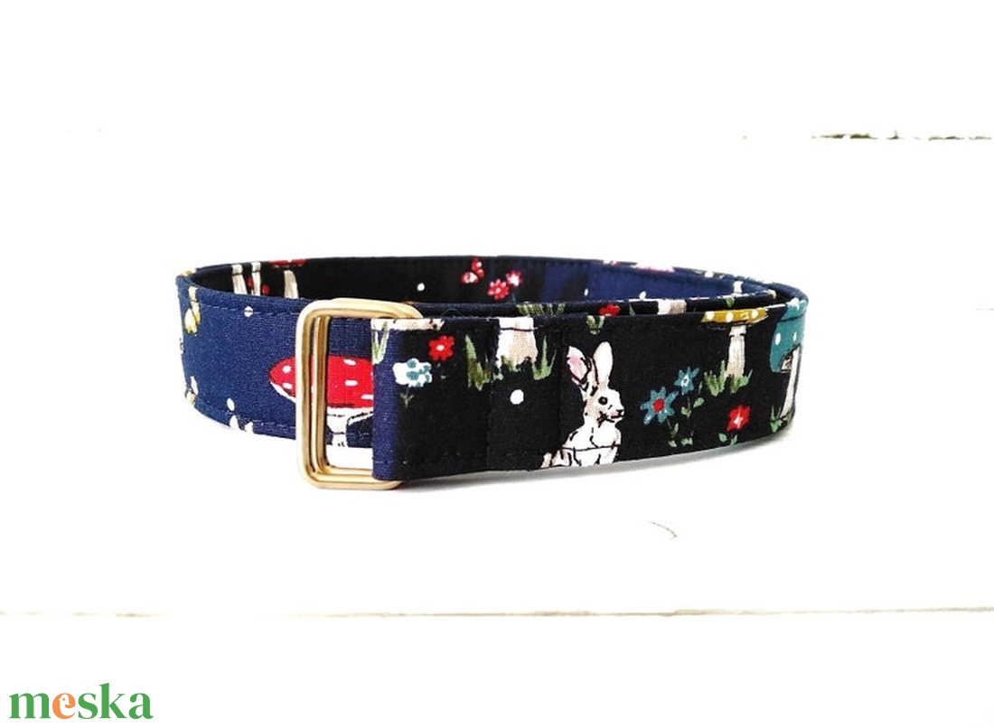 Erdei gomba nyuszi mintás gyereköv - ruha & divat - öv & övcsat - öv - Meska.hu