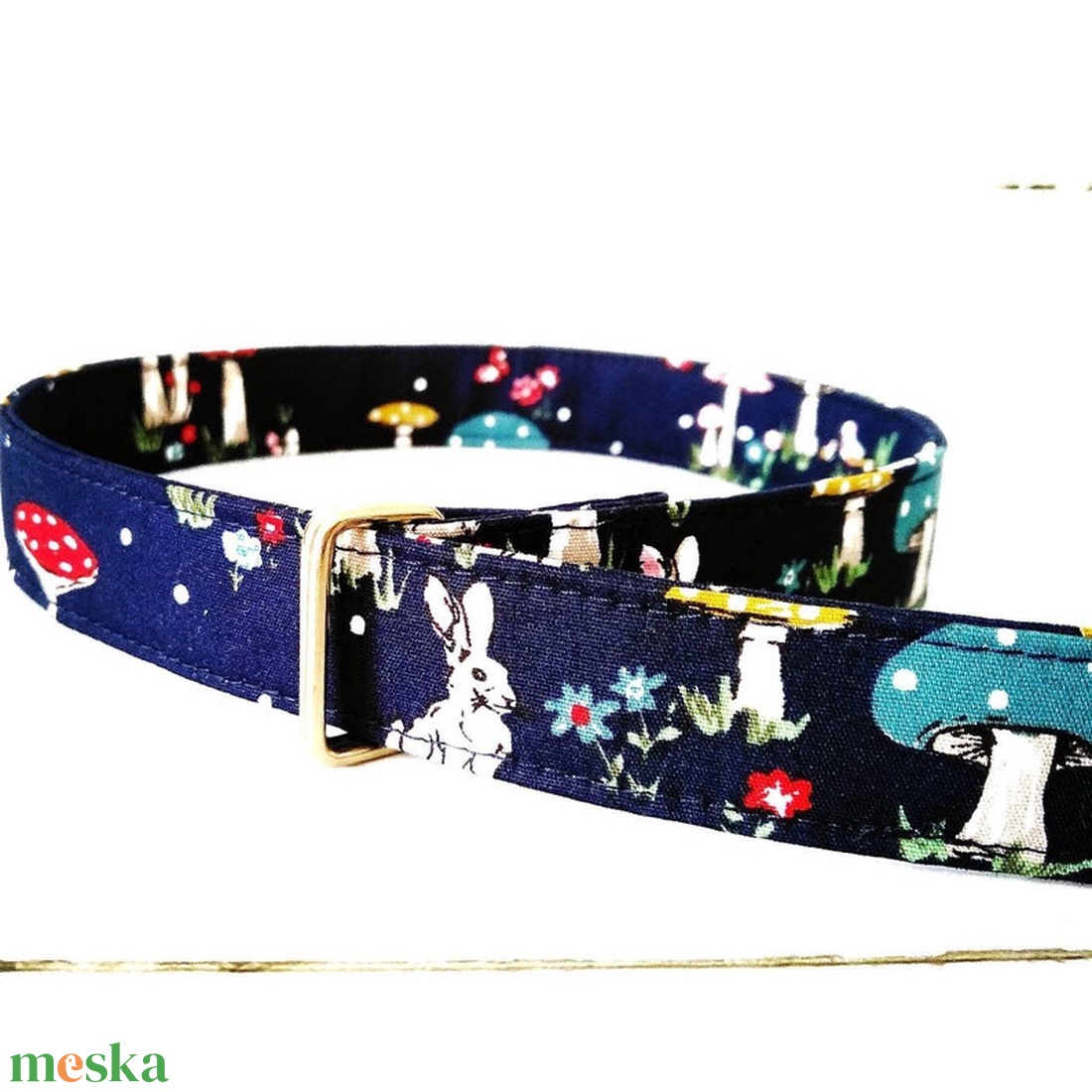 Erdei gomba nyuszi mintás gyereköv - ruha & divat - öv & övcsat - öv - Meska.hu