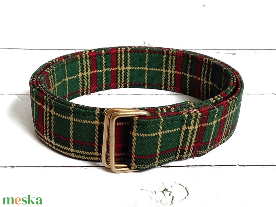 Karácsonyi kockás gyereköv - ruha & divat - öv & övcsat - öv - Meska.hu