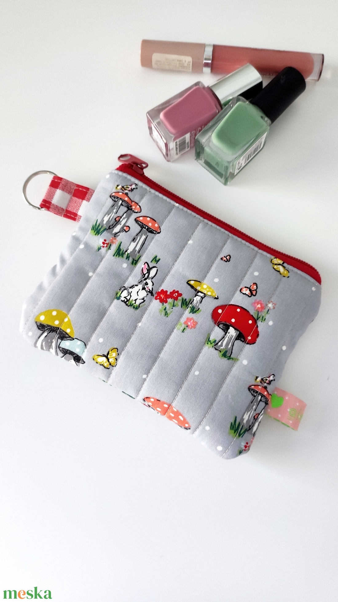 Gombás pamut neszesszer - MINI zerowaste - táska & tok - neszesszer - Meska.hu Gombás pamut neszesszer - MINI zerowaste - táska & tok - neszesszer - Meska.hu