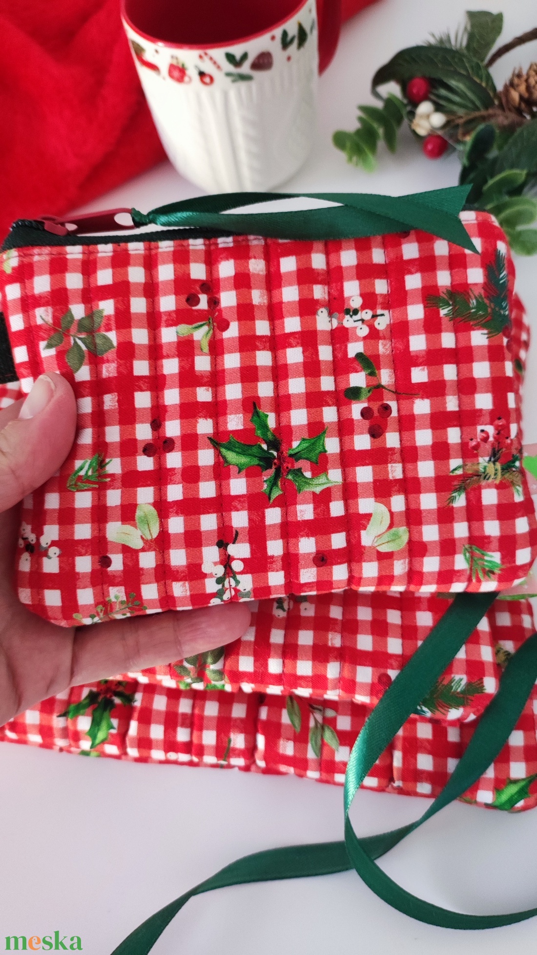 Piros kockás karácsonyi neszesszer szett - 3db zerowaste - táska & tok - neszesszer - Meska.hu Piros kockás karácsonyi neszesszer szett - 3db zerowaste - táska & tok - neszesszer - Meska.hu