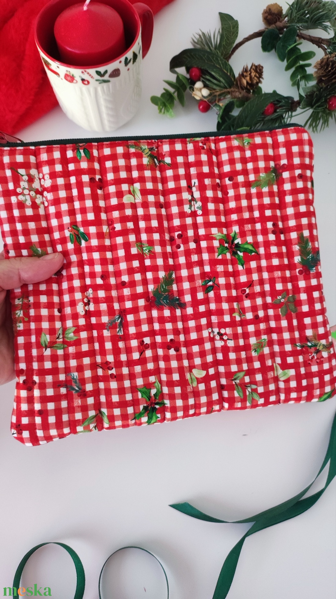 Piros kockás karácsonyi neszesszer szett - 3db zerowaste - táska & tok - neszesszer - Meska.hu Piros kockás karácsonyi neszesszer szett - 3db zerowaste - táska & tok - neszesszer - Meska.hu