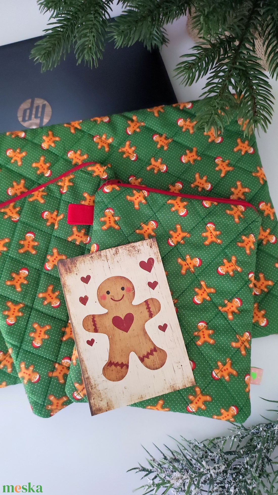 GINGER karácsonyi mintás könyvtok cipzáras - könyv & zene - könyvtok - Meska.hu