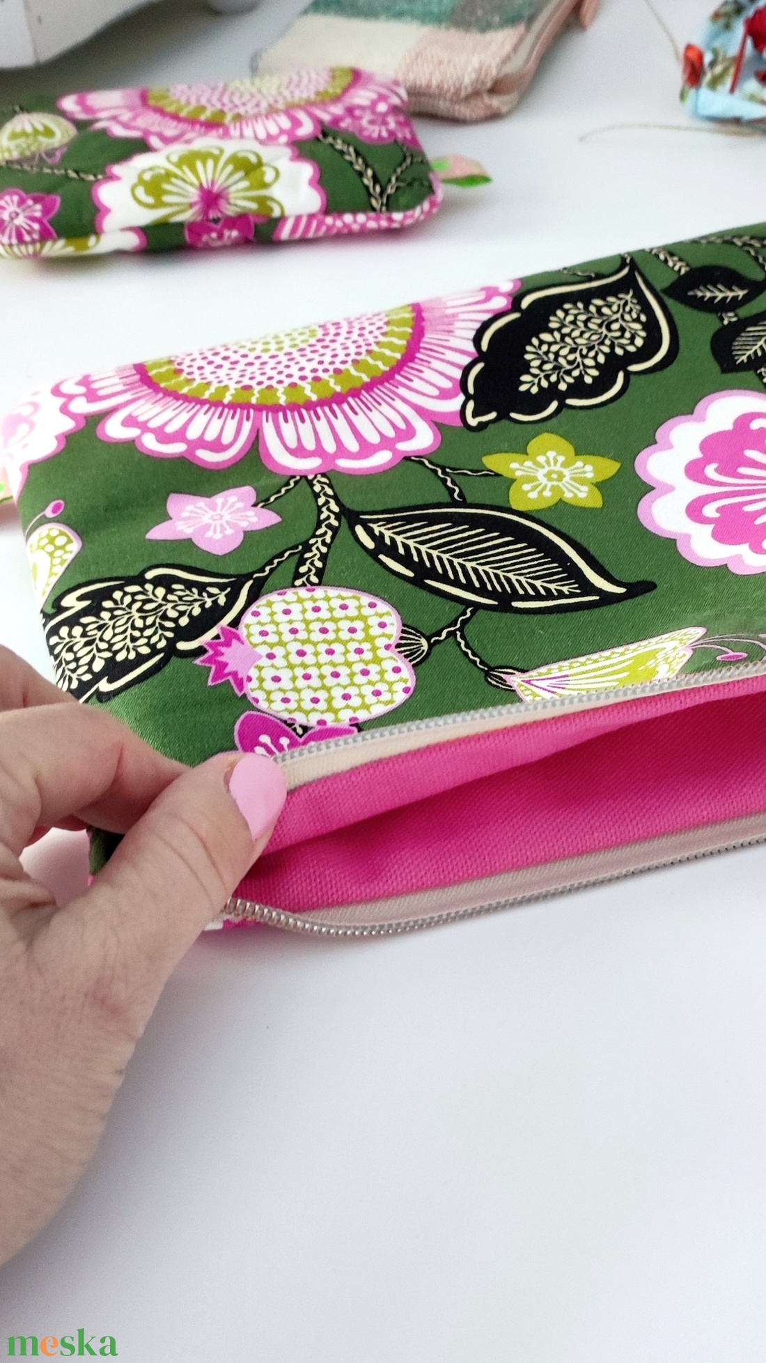 Virágos női neszesszer � Kozmetikai táska 2 méret - táska & tok - neszesszer - Meska.hu