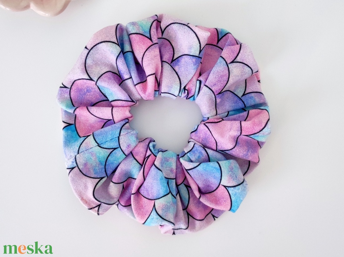 Sellő pikkelyes scrunchie hajgumi - M-es - ruha & divat - hajdísz & hajcsat - hajgumi - Meska.hu