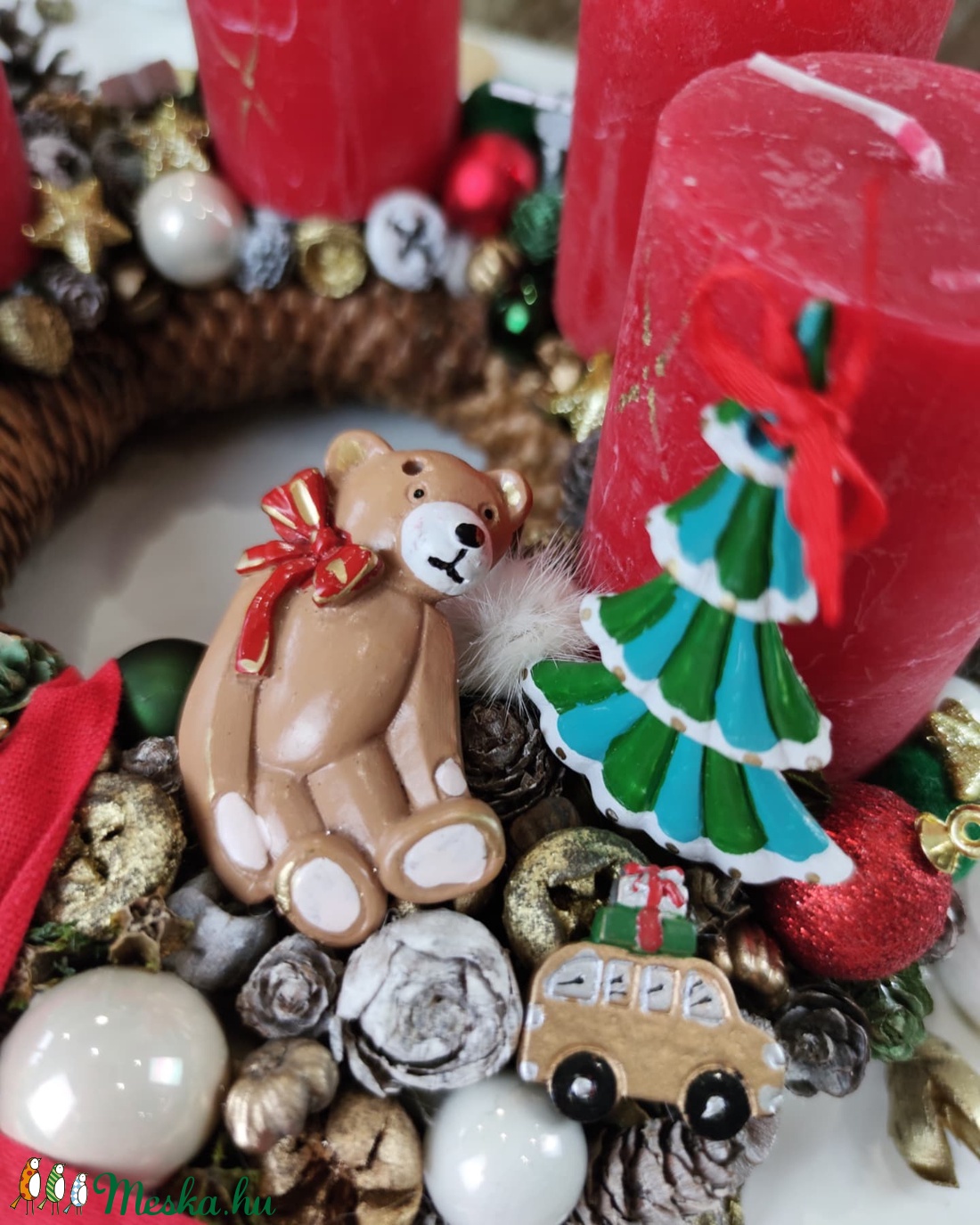 Macis klasszikus karácsonyi adventi koszorú - otthon & lakás - karácsony - adventi díszek - adventi koszorú - Meska.hu Macis klasszikus karácsonyi adventi koszorú - otthon & lakás - karácsony - adventi díszek - adventi koszorú - Meska.hu